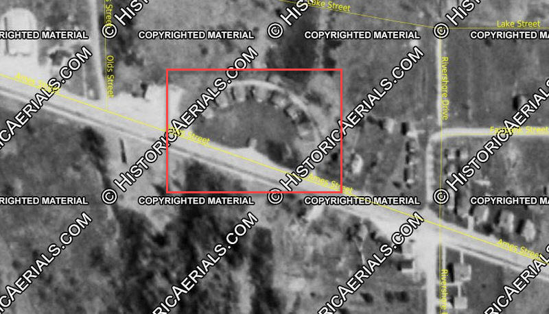 Lerouxs Rustic Cabins - 1954 Aerial (newer photo)